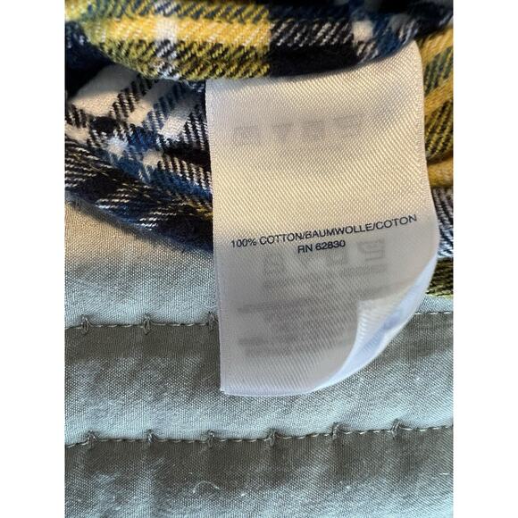 Land's End Women's Flannel Shirt SIze 14P, Navy & Yellow - U of Michigan Colors - Picture 6 of 9